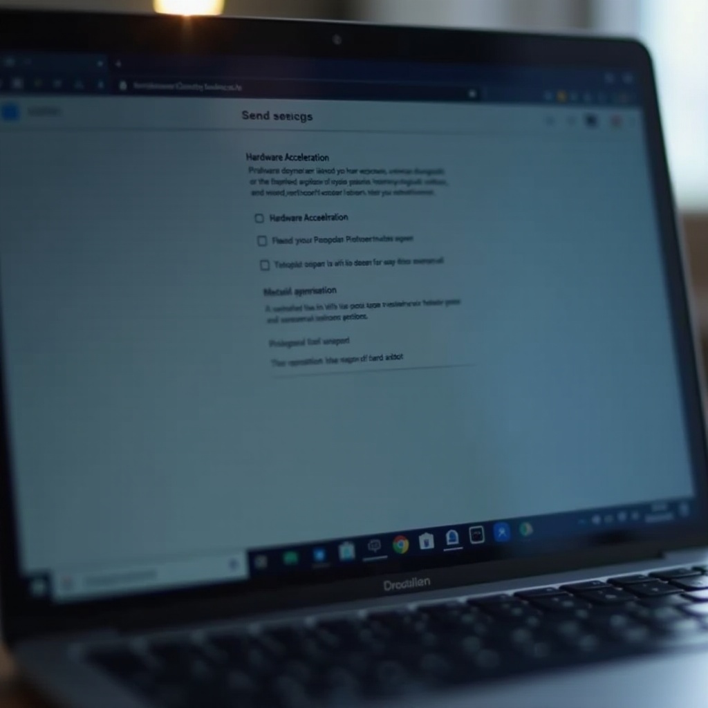 como desativar a aceleração de hardware no Chromebook