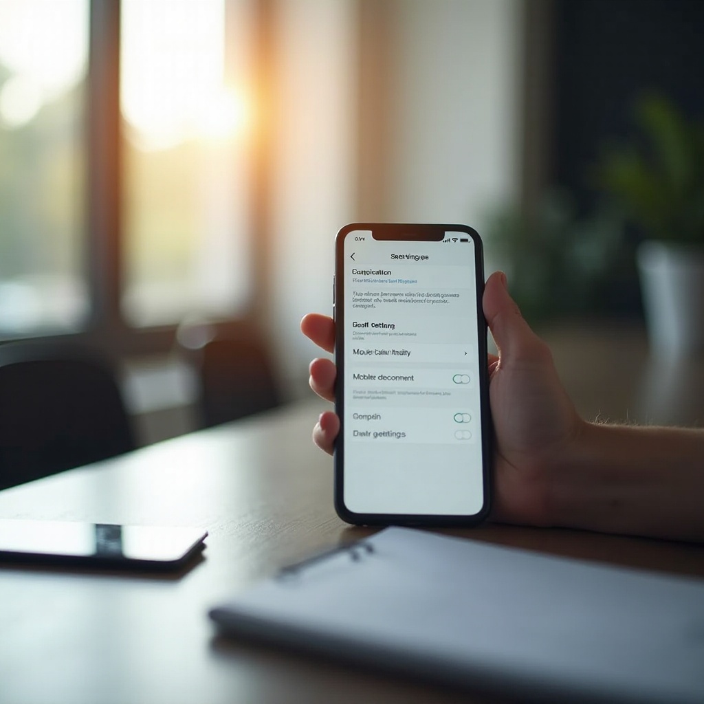 puhelimen asetukset sanovat, että mobiiliverkko on katkaistu